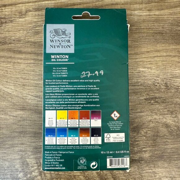 Winsor & Newton Winton Oil Colour Set 10x12ml Tubes Professional Artists Paint - Picture 2 of 3